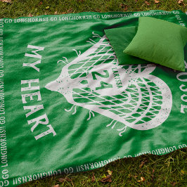 Kelly Green Lacrosse Mijn Heart Fleece Blanket