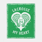Kelly Green Lacrosse Mijn Heart Fleece Blanket Deken (Voorkant)