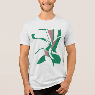 Kelly Green Mauve Swiveling Swirling Art Abstract Tri-Blend Shirt