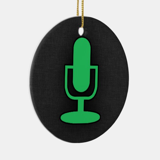 Kelly Green Microphone Keramisch Ornament (Rechts)
