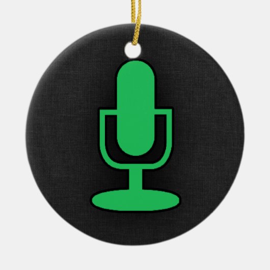 Kelly Green Microphone Keramisch Ornament (Voorkant)