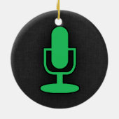Kelly Green Microphone Keramisch Ornament (Achterkant)