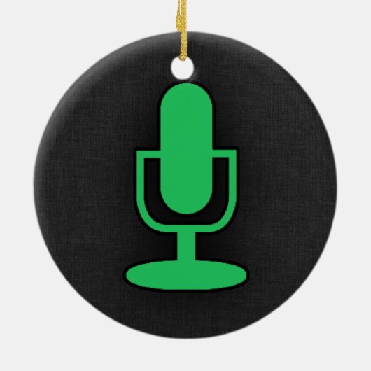 Kelly Green Microphone Keramisch Ornament (Achterkant)