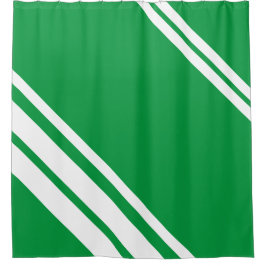 Kelly Green: Moderne lijnen in wit Douchegordijn
