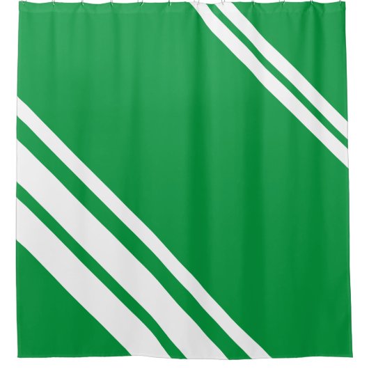 Kelly Green: Moderne lijnen in wit Douchegordijn (Voorkant)