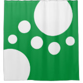 Kelly Green: Moderne Stippen in het wit Douchegordijn (Voorkant)