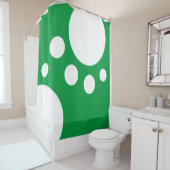 Kelly Green : Moderne Stippen in Wit Douchegordijn (In situ)