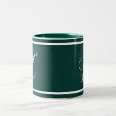 Kelly Green Monogrammed Two-Tone Coffee Mok (Center)