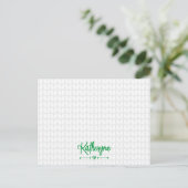 Kelly Green Personalized Knit Stitch Briefkaart (Staand voorkant)