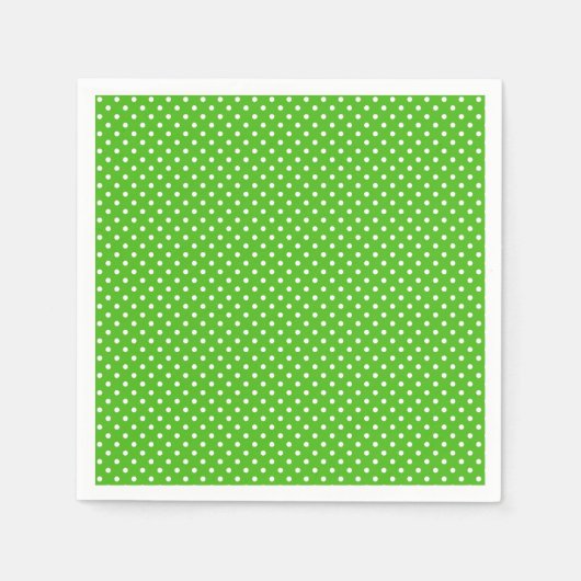 Kelly Green Polkadot Design Napkins Servet (Voorkant)