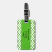 Kelly Green Quatrefoil Pattern Bagagelabel (Voorkant verticaal)