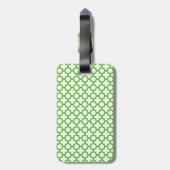 Kelly Green Quatrefoil Pattern Bagagelabel (Achterkant verticaal)
