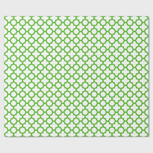 Kelly Green Quatrefoil Pattern Cadeaupapier (Vlak)