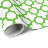 Kelly Green Quatrefoil Pattern Cadeaupapier (Rol Hoek)