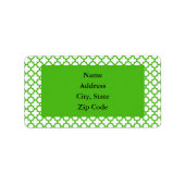 Kelly Green Quatrefoil Pattern Etiket (Voorkant)