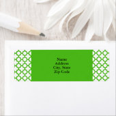 Kelly Green Quatrefoil Pattern Etiket (Insitu)