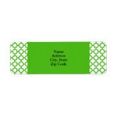 Kelly Green Quatrefoil Pattern Etiket (Voorkant)