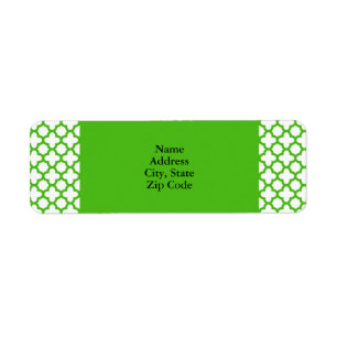 Kelly Green Quatrefoil Pattern Etiket