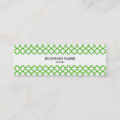 Kelly Green Quatrefoil Pattern Mini Visitekaartje (Achterkant)