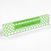 Kelly Green Quatrefoil Pattern Naambordje