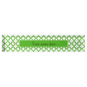 Kelly Green Quatrefoil Pattern Naambordje