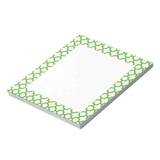 Kelly Green Quatrefoil Pattern Notitieblok (Linkerzijde)
