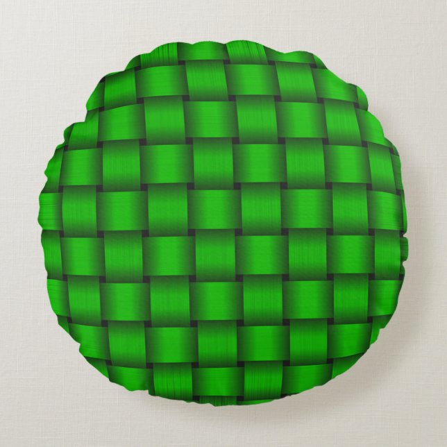 Kelly Green Ribbon Style Rond Kussen (Voorkant)
