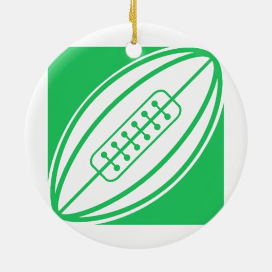 Kelly Green Rugby Keramisch Ornament (Achterkant)