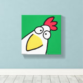 Kelly Green SERIOUS CHICKEN door Sandra Boynton Canvas Afdruk (Insitu (Houten vloer))