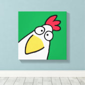 Kelly Green SERIOUS CHICKEN door Sandra Boynton Canvas Afdruk (Insitu (Houten vloer))