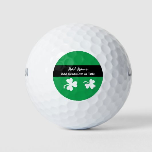 Kelly Green Shamrock Design White Shamrock A01 Golfballen (Voorkant)
