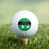 Kelly Green Shamrock Design White Shamrock A01 Golfballen (Insitu Shirt)