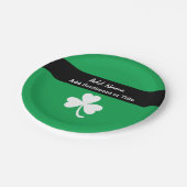 Kelly Green Shamrock Design White Shamrock A01 Papieren Bordje (Gekanteld)