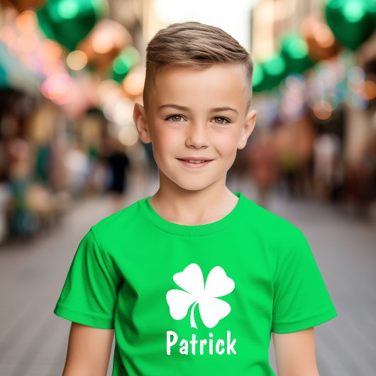 Kelly Green Shamrock Naam St. Patrick Jongens T-shirt