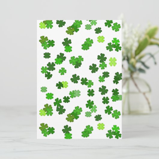 Kelly green "Shamrocks Falling" Bedankkaart (Staand voorkant)