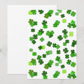 Kelly green "Shamrocks Falling" Bedankkaart (Voorkant / Achterkant)
