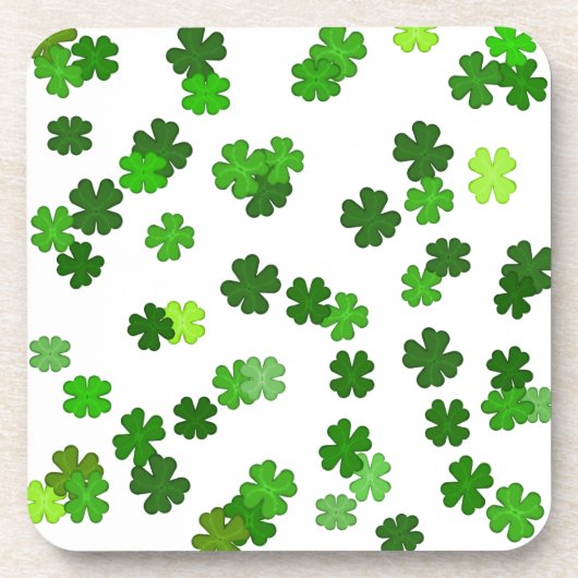 Kelly green "Shamrocks Falling" Bier Onderzetter (Voorkant)