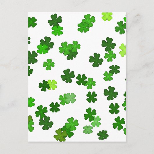 Kelly green "Shamrocks Falling" Briefkaart (Voorkant)