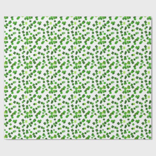 Kelly green "Shamrocks Falling" Cadeaupapier (Vlak)