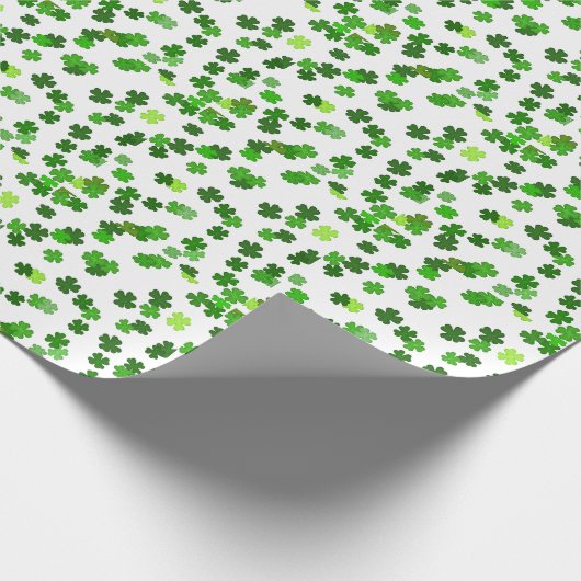 Kelly green "Shamrocks Falling" Cadeaupapier (Hoek)