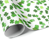 Kelly green "Shamrocks Falling" Cadeaupapier (Rol Hoek)
