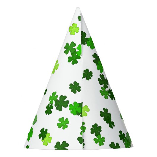 Kelly green "Shamrocks Falling" Feesthoedjes (Achterkant)