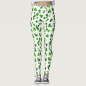 Kelly green "Shamrocks Falling" Leggings (Voorkant)