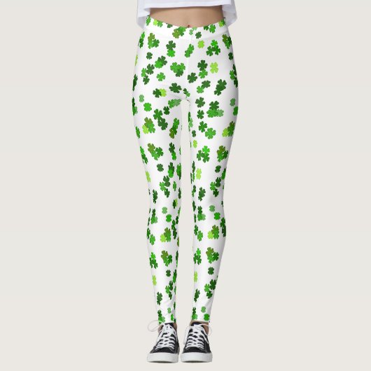 Kelly green "Shamrocks Falling" Leggings (Voorkant)