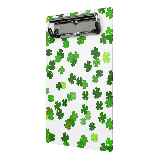 Kelly green "Shamrocks Falling" Mini Klembord (Angled2)