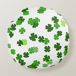 Kelly green "Shamrocks Falling" Rond Kussen
