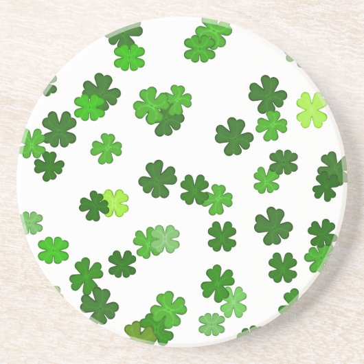 Kelly green "Shamrocks Falling" Zandsteen Onderzetter (Voorkant)