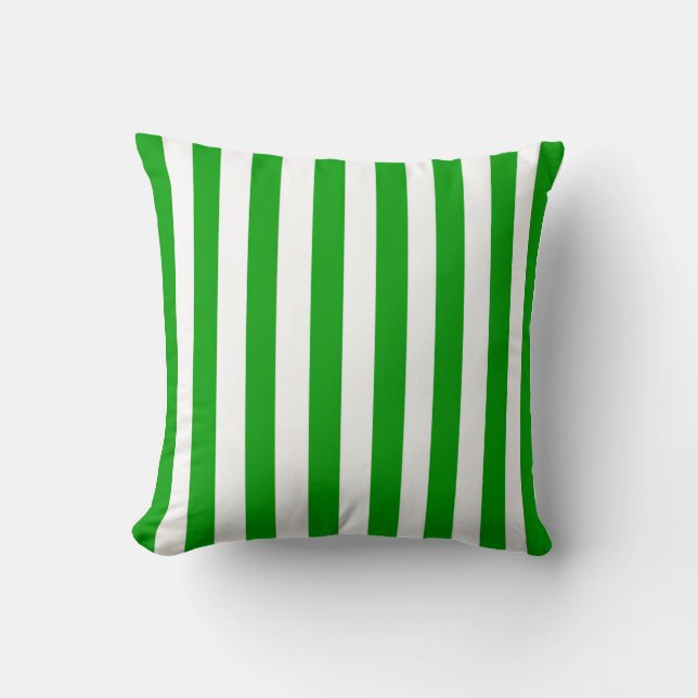 Kelly Green Stripe Kussen (Voorkant)