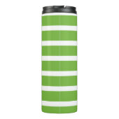 Kelly Green Stripe Navy Modern Monogram Coastal Thermosbeker (Achterkant)