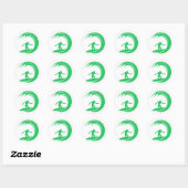 Kelly Green Surfer Ronde Sticker (Vel)